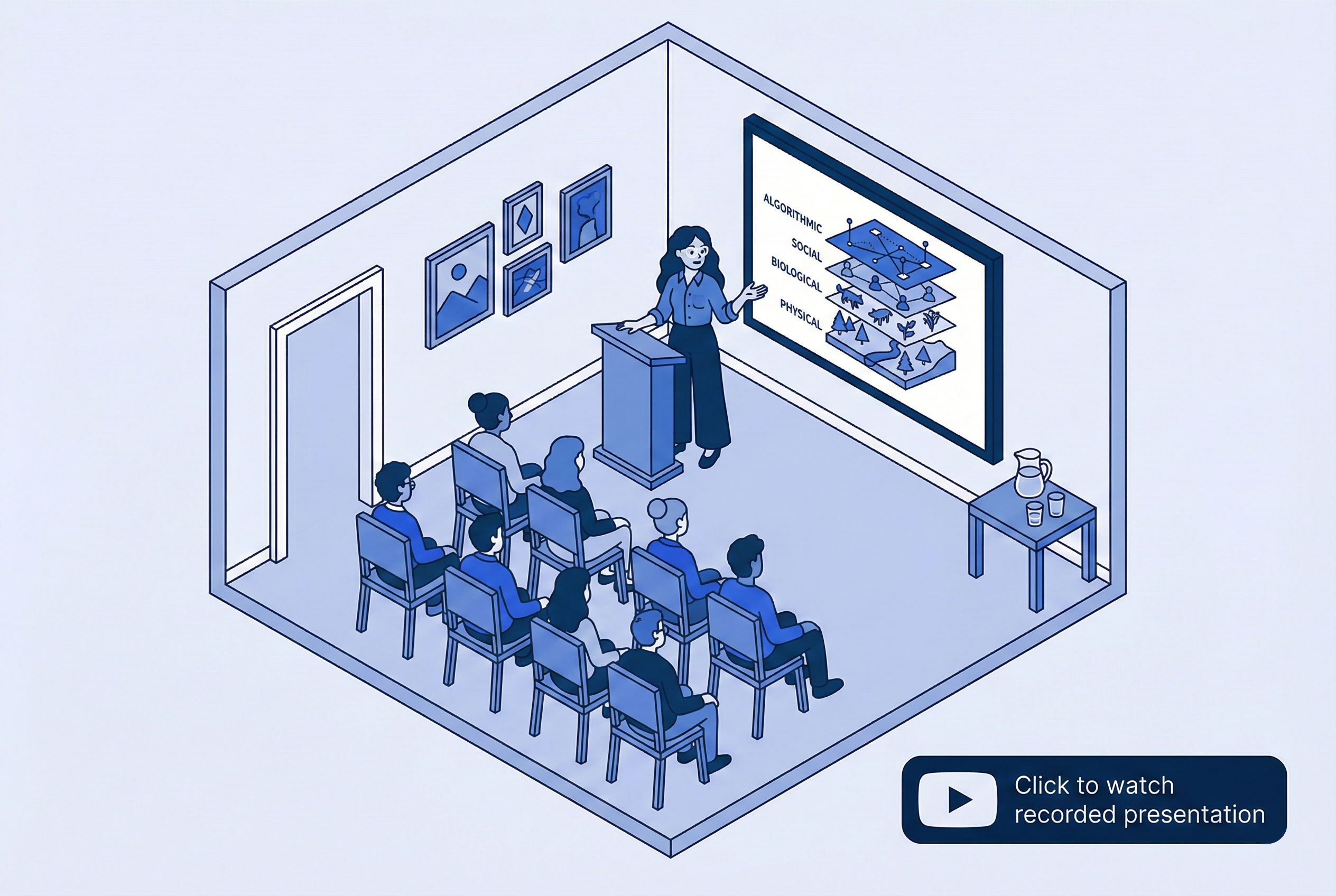 Isometric illustration of the presentation at DC Arts Center Gallery